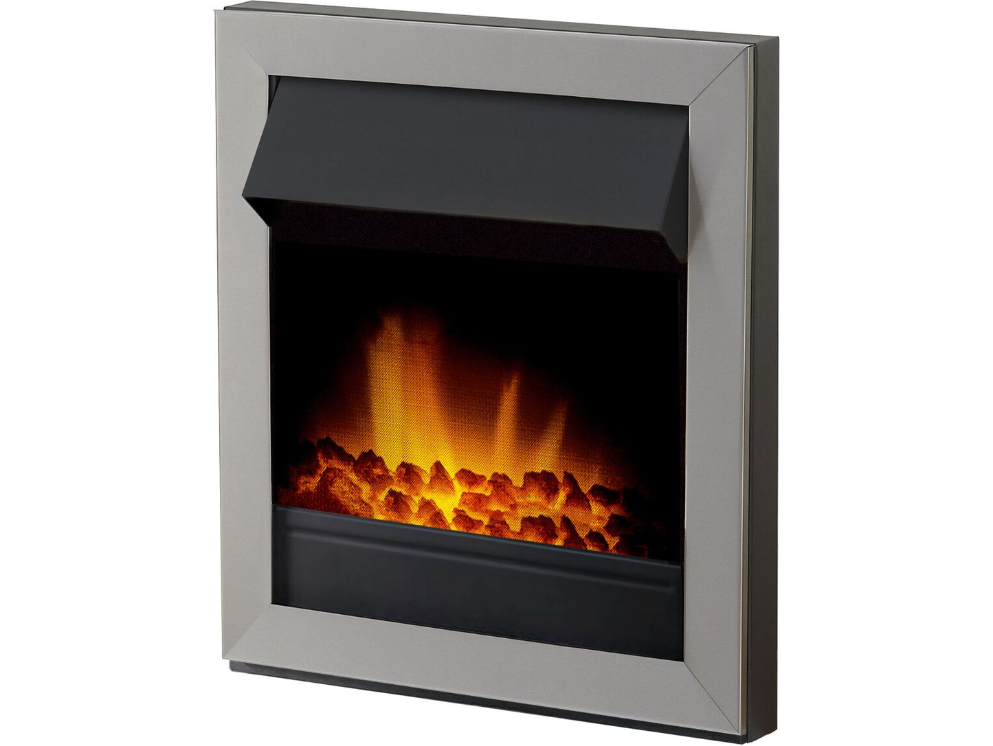 Ambient Glow Hillton - Electric Fire - Brushed Steel