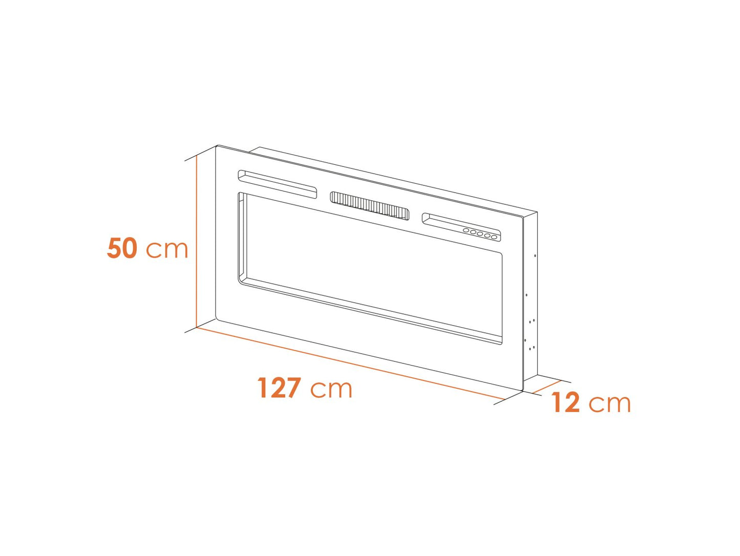 Ambient Glow Lyra 50 inch - Media Wall Fire - Electric inset