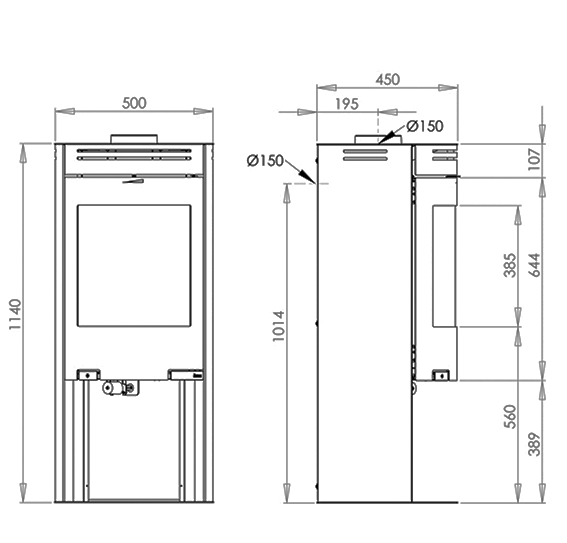 Aduro 1-4 - 6kw Defra - Wood Burning Stove